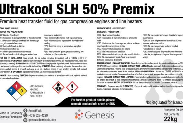 Ultrakool SLH 50-50 - Genesis Canada Premium Heat transfer fluid. Designed for line heaters, gas compression engines, supercharged engines, stationary engines in natural gas production.