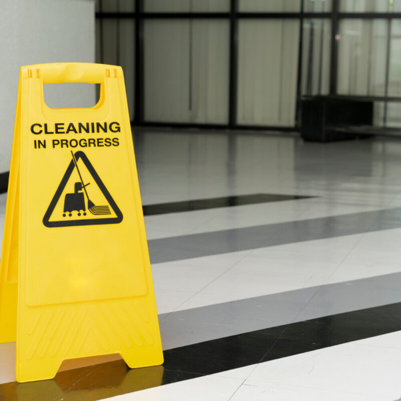 High Traffic Floor Care Systems - Cleaning Sign